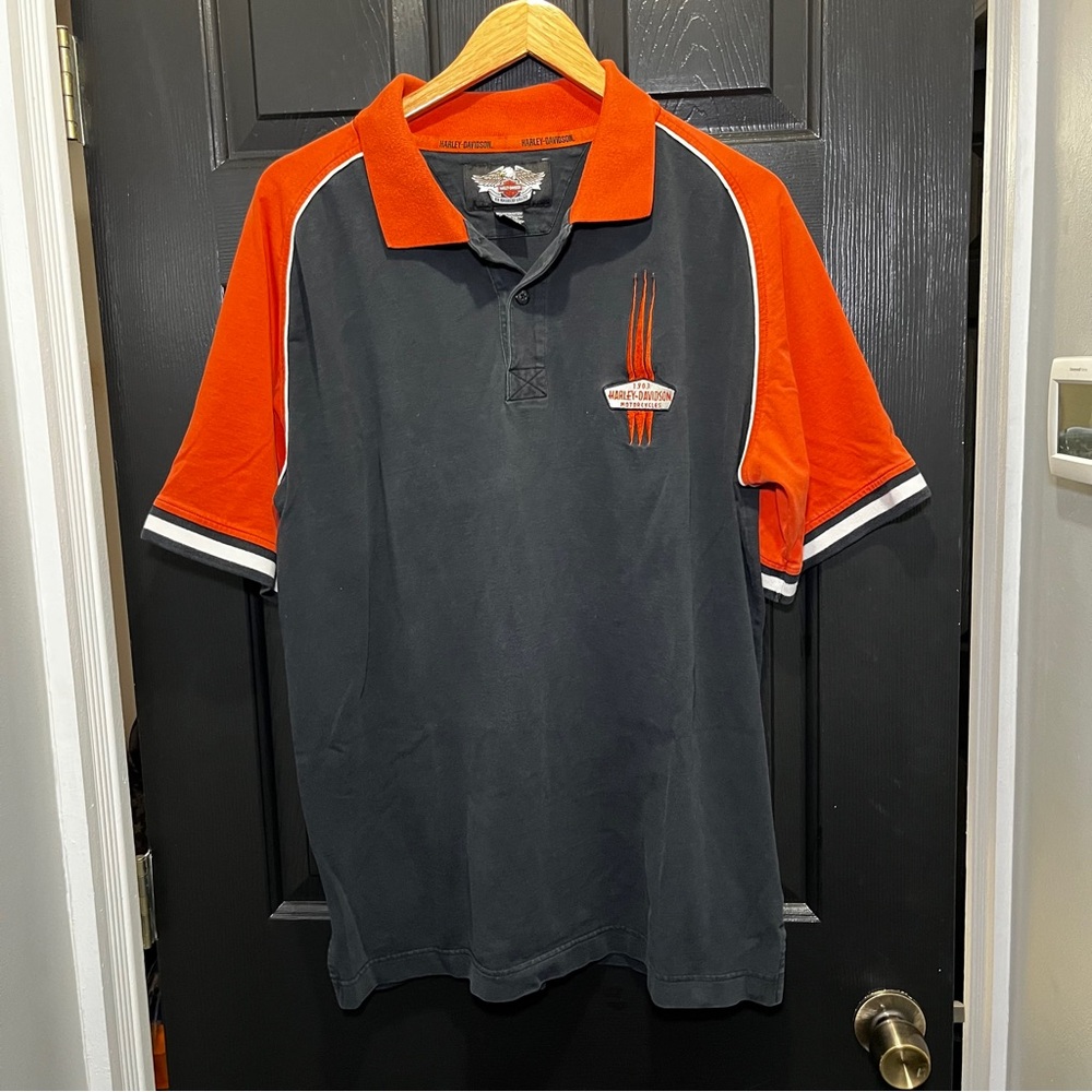 Harley-Davidson Men's Polo in Black and Orange